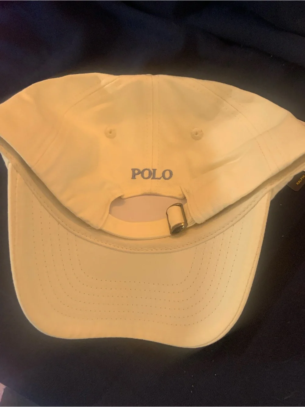 Ralph Lauren Cream Cap with Blue Polo Logo - Picture 11 of 13